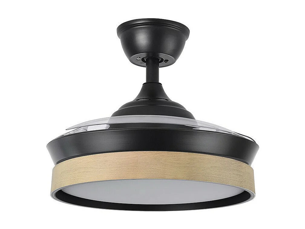 Ventilateur DC IGLU S LED Noire 3 Températures & Télécommande FABRILAMP