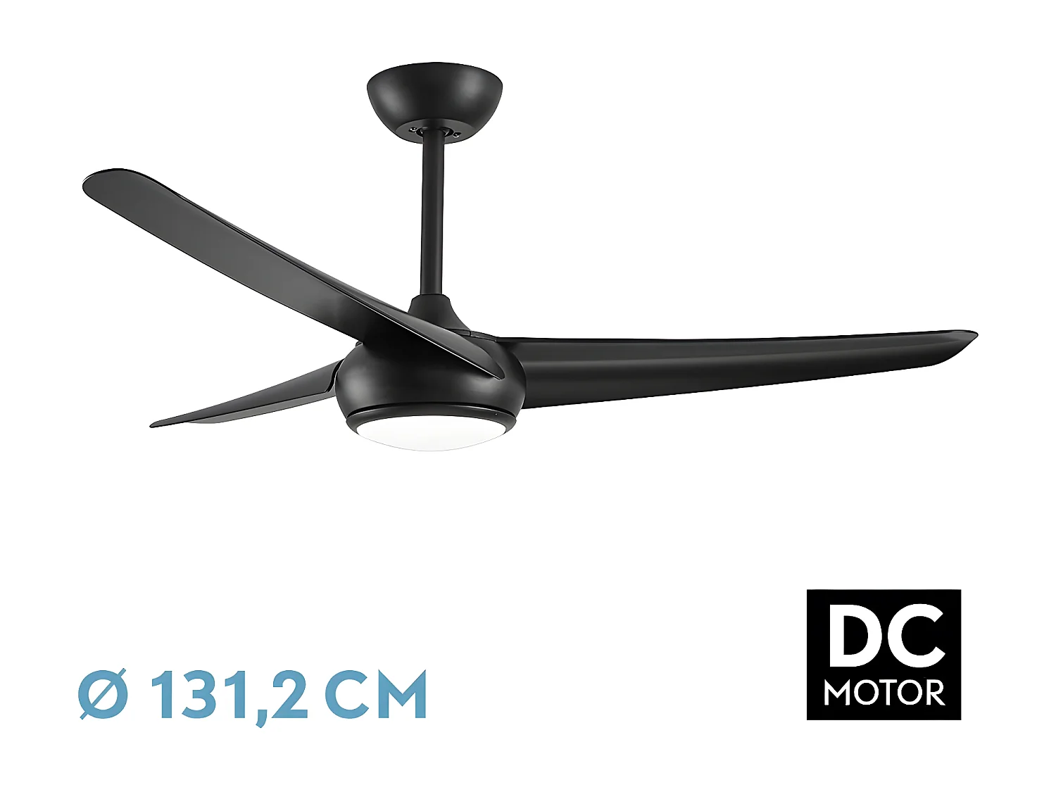 Ventilador Dc Patras Negro Led Con Memoria De Color