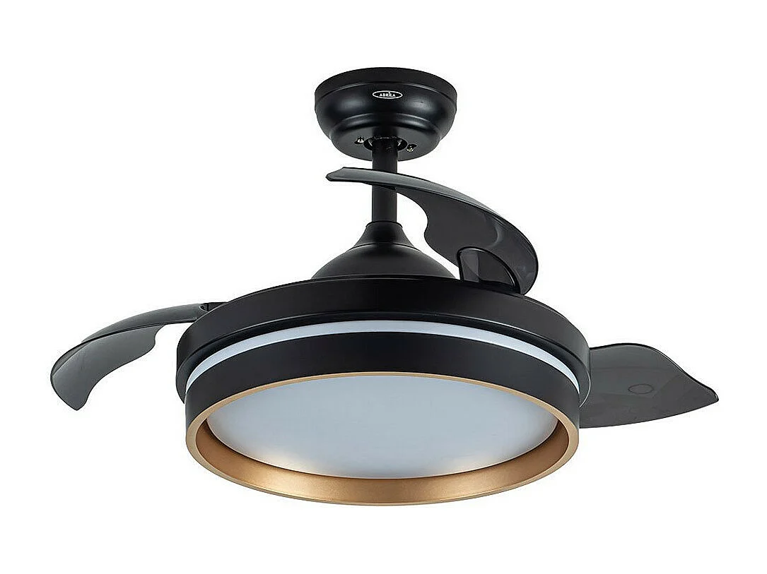 Ventilador Dc Nalon S Negro  Oro Cct Regulable Control Remoto Led