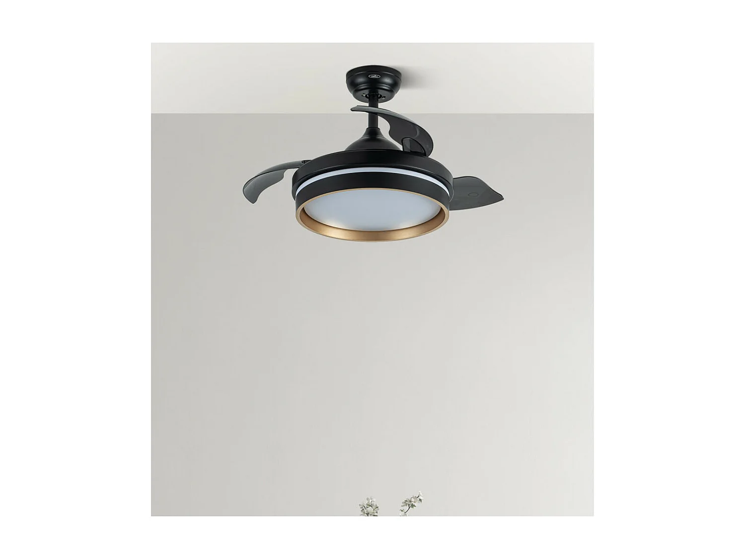 Ventilador Dc Nalon S Negro  Oro Cct Regulable Control Remoto Led