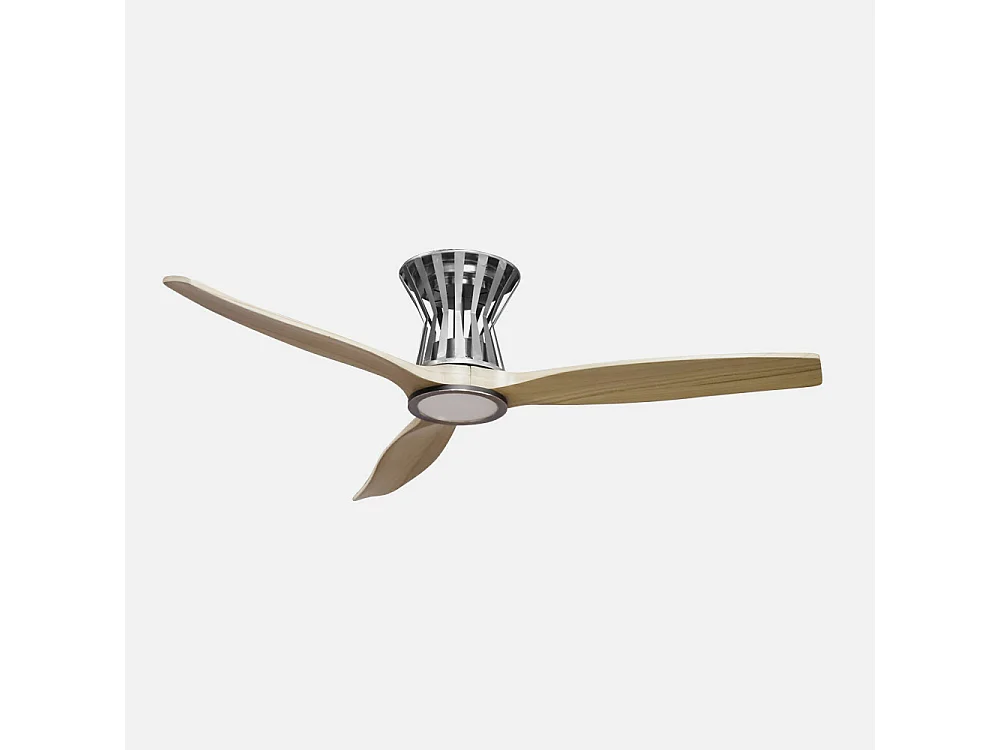 Ventilateur CC BALTIR Nickel LED Télécommande Fonction Inverse FABRILAMP