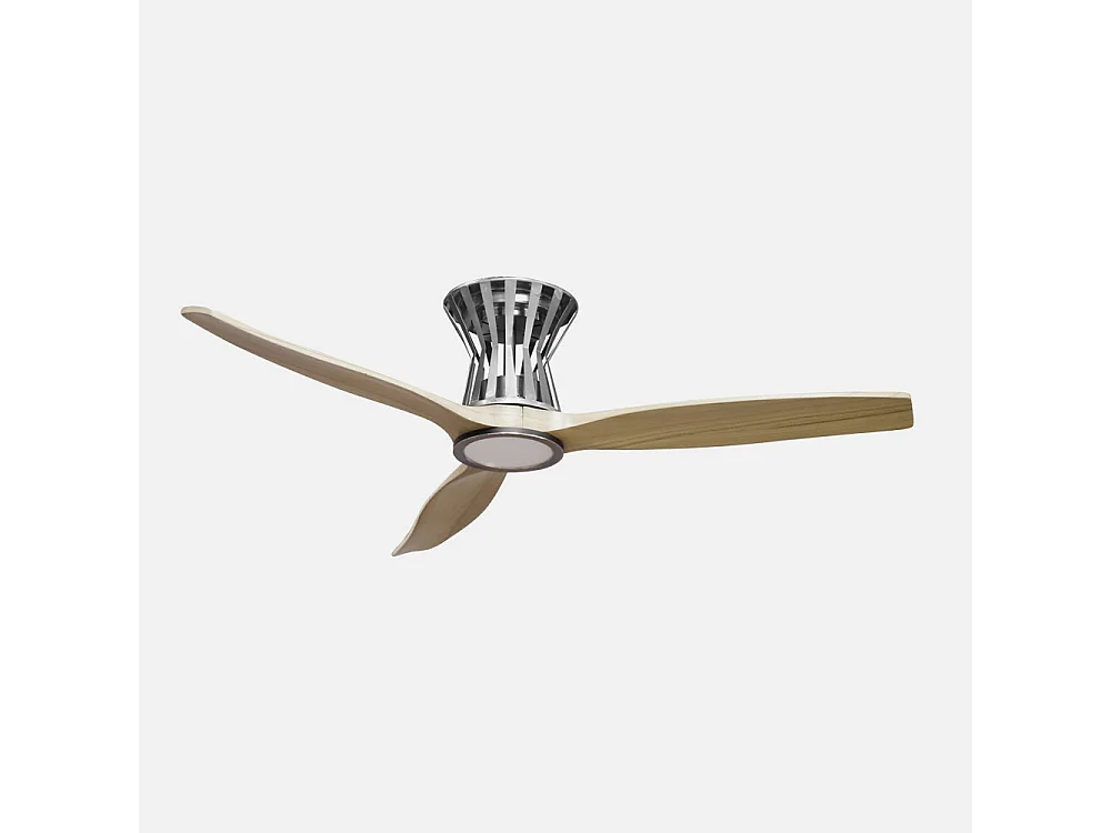 Ventilateur CC BALTIR Nickel LED Télécommande Fonction Inverse FABRILAMP