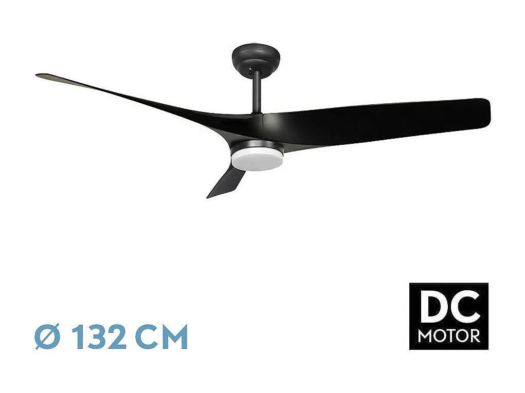 Ventilador Dc Niger Negro Memoria Color Incorporada  Control Remoto