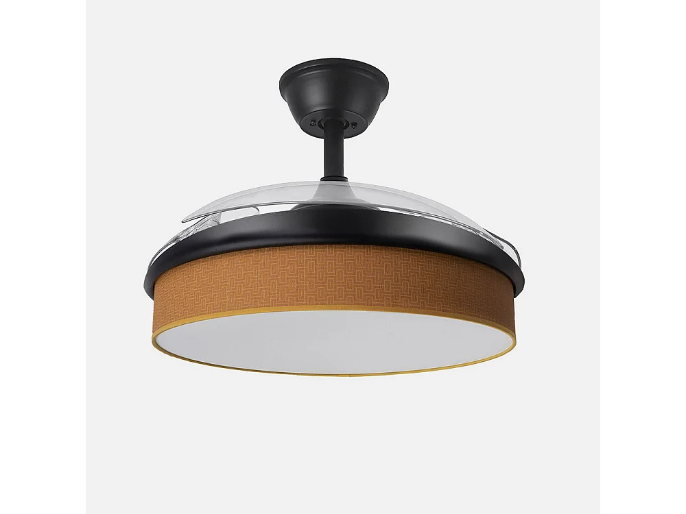 Dc Fan MODA Noir Orange Télécommande Fonction Inverse FABRILAMP