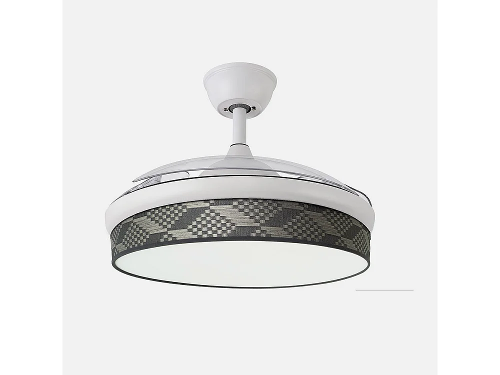 Ventilateur DC MODA Blanc Gris Télécommande Fonction Inverse FABRILAMP