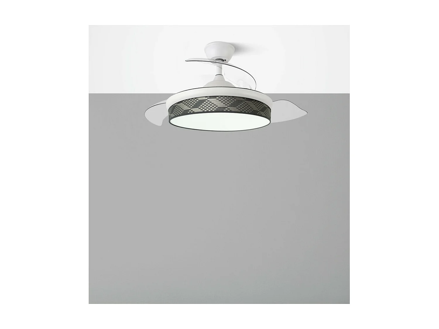 Ventilateur DC MODA Blanc Gris Télécommande Fonction Inverse FABRILAMP