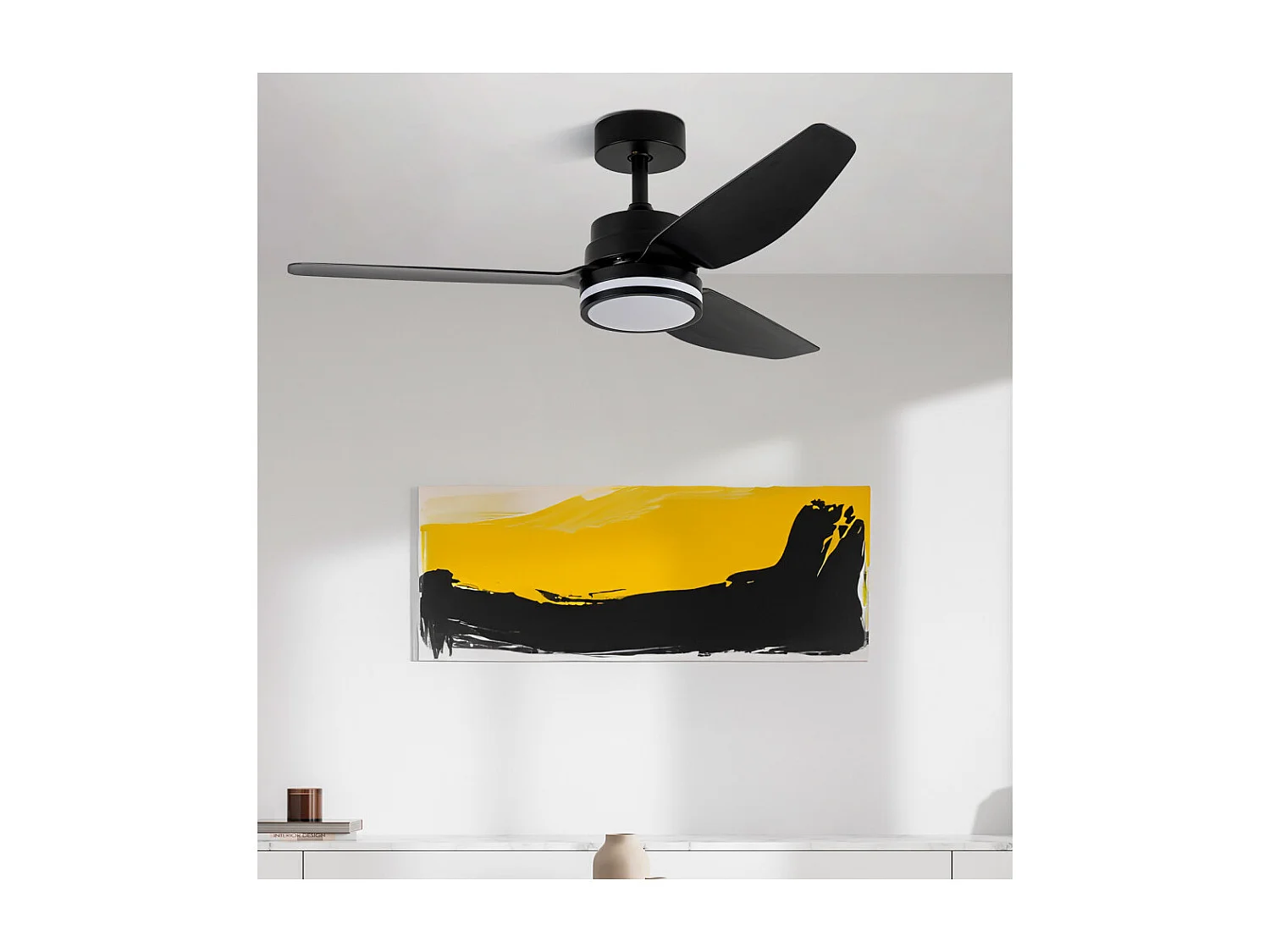 Ventilador Dc Jarama Negro Led 20w  Con Mando A Distancia