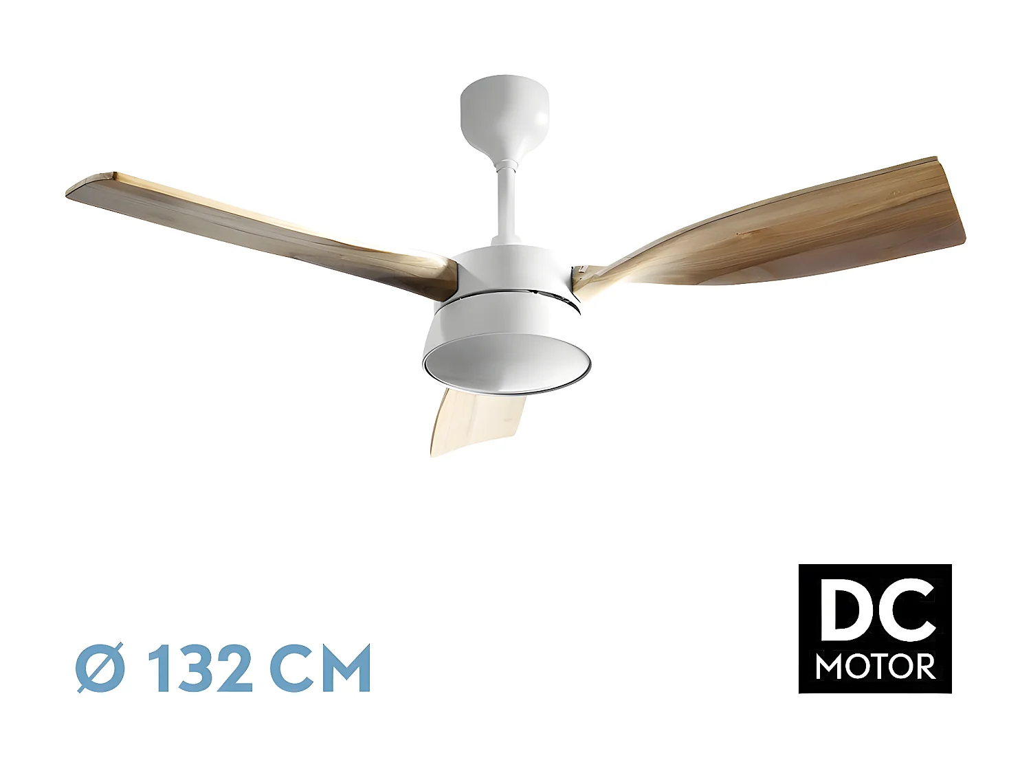 Dc ESTIO Fan Blanc LED 3 Température Télécommande FABRILAMP