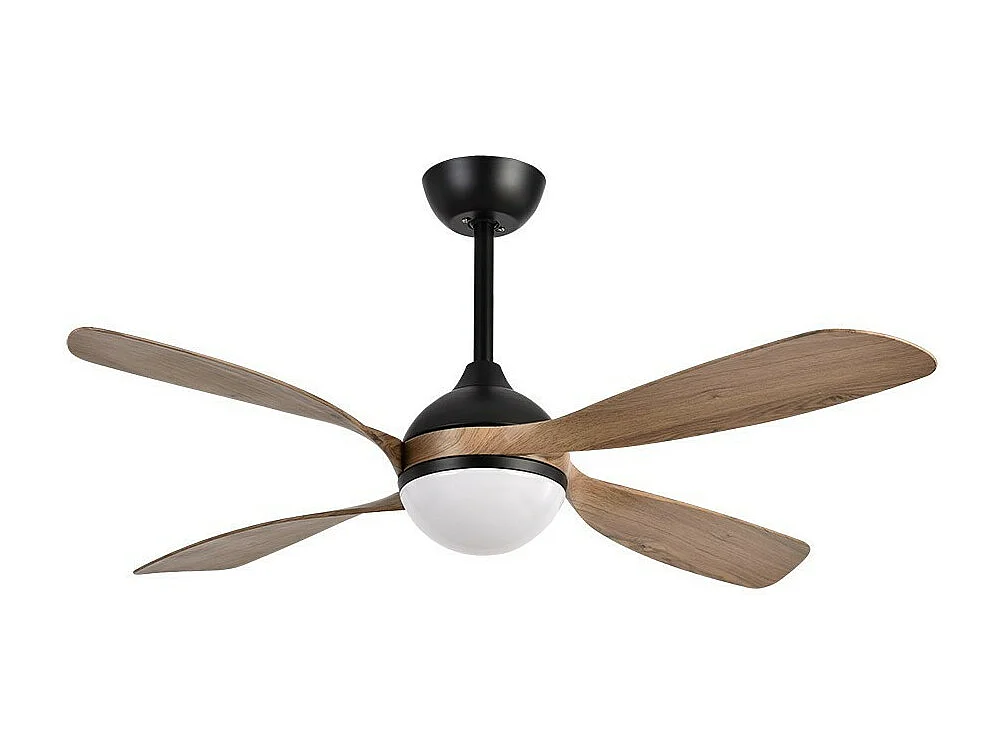Ventilador Dc Livorno Negro Roble Led Integrado Con Cct Y Temporizador