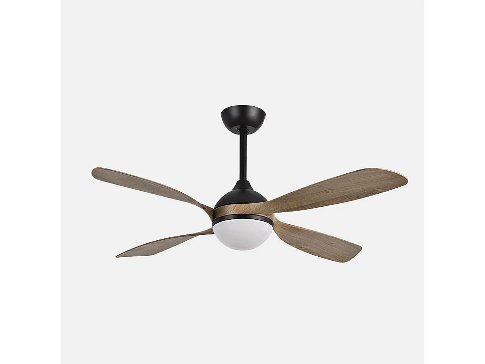 Ventilador Dc Livorno Negro Roble Led Integrado Con Cct Y Temporizador