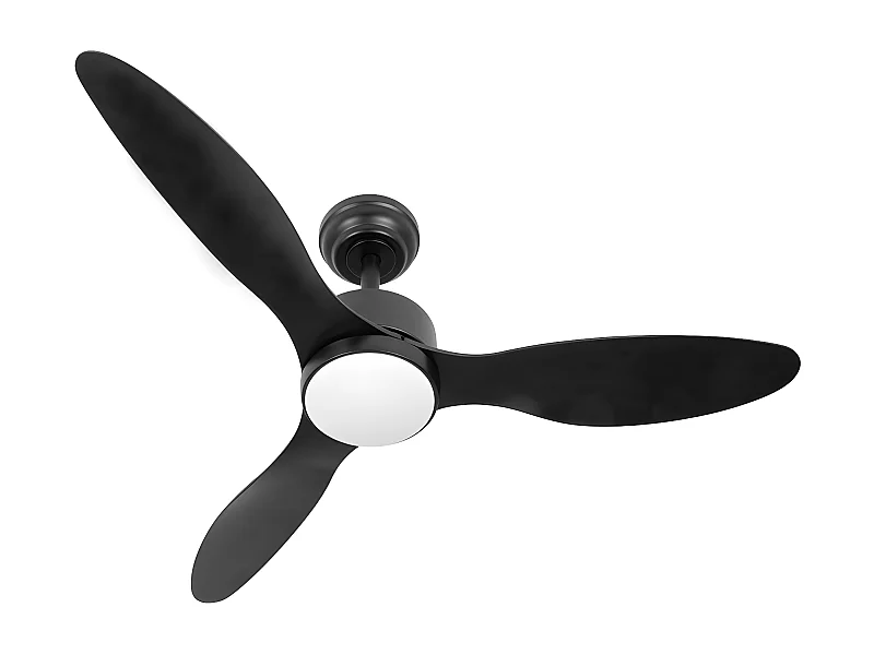 Ventilateur LED SERPA DC noir à intensité variable et FABRILAMPà intensité variable CCT