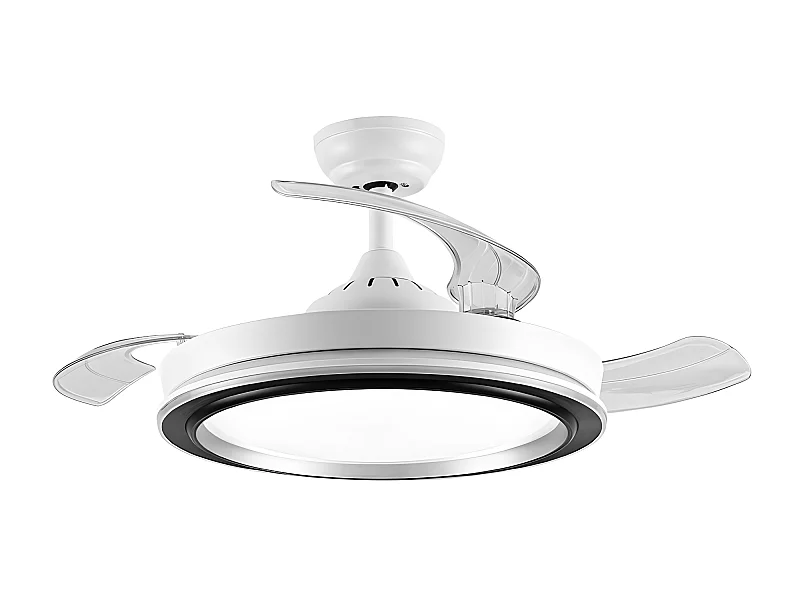 PICOLO Ventilateur DC LED blanc avec télécommande et FABRILAMPCCT