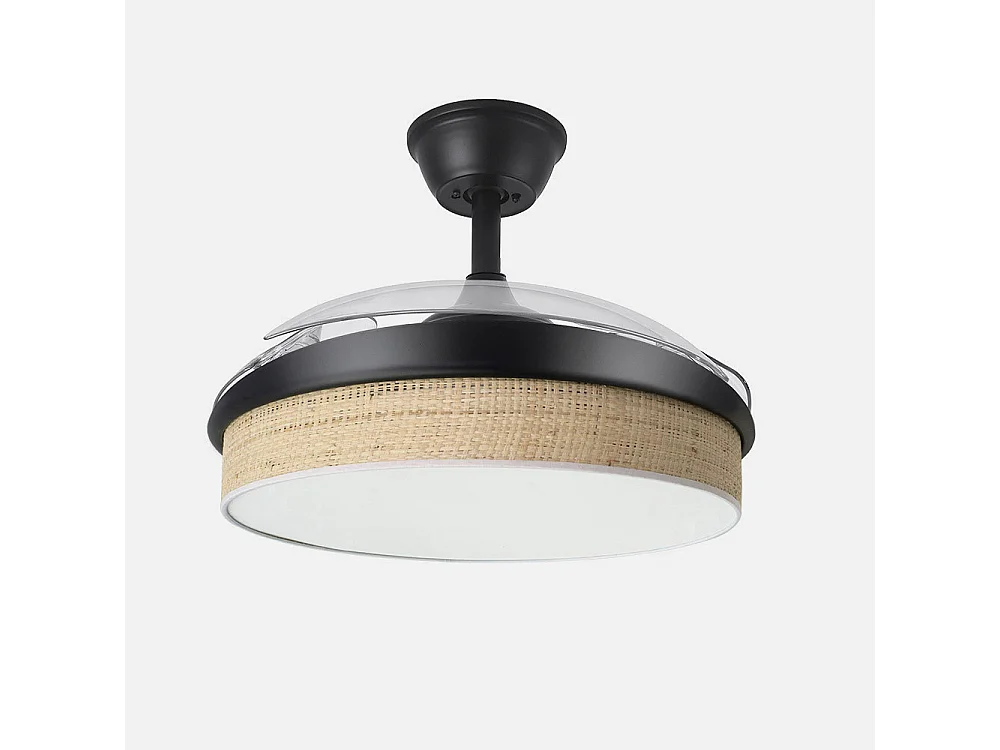 Ventilateur DC MODA Beige Noir Télécommande Fonction Inverse FABRILAMP