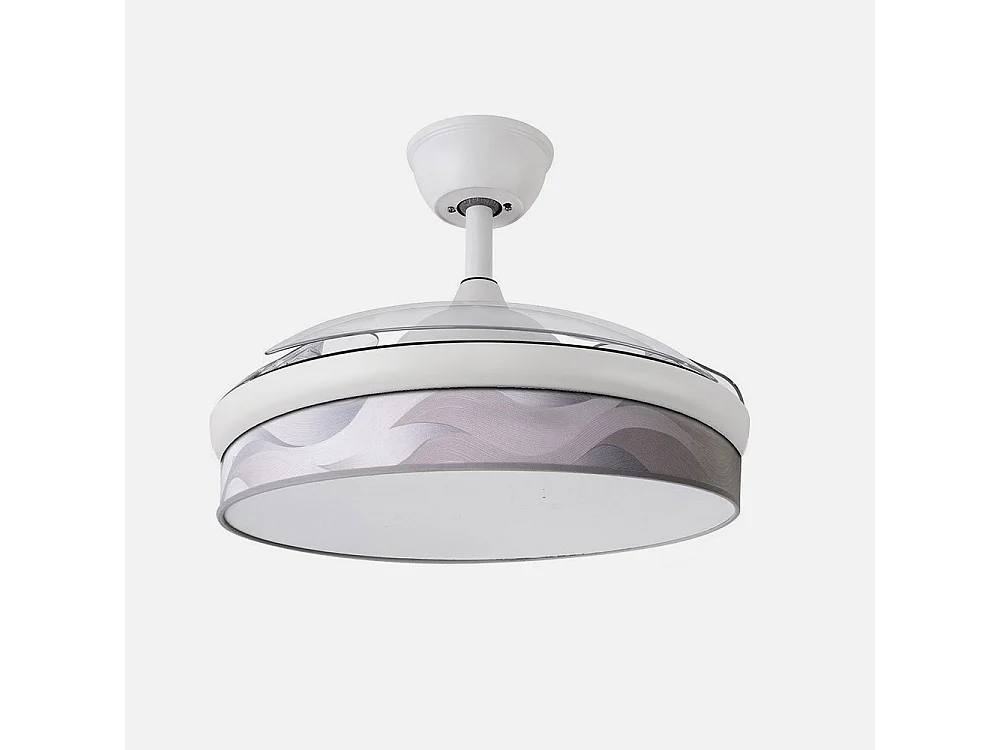 Ventilateur DC MODA Blanc Gris Télécommande CCT Dimmable FABRILAMP