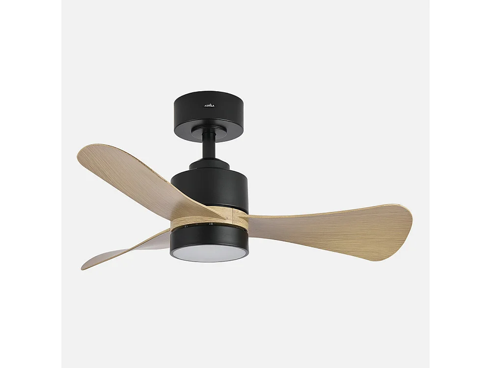 Ventilador Dc Zepelin Negro Led 3 Posiciones Control Remoto