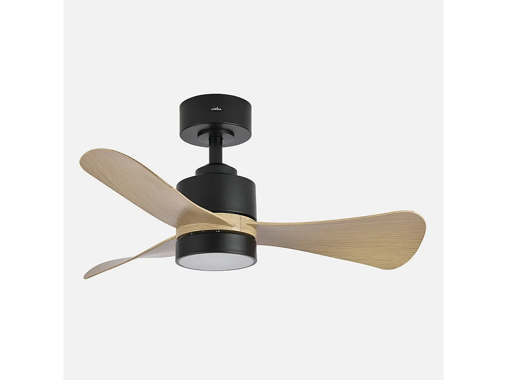 Ventilador Dc Zepelin Negro Led 3 Posiciones Control Remoto