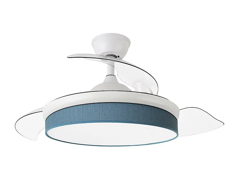 Ventilador Dc Moda Blanco Azul Mando Distancia Funcion Inversa