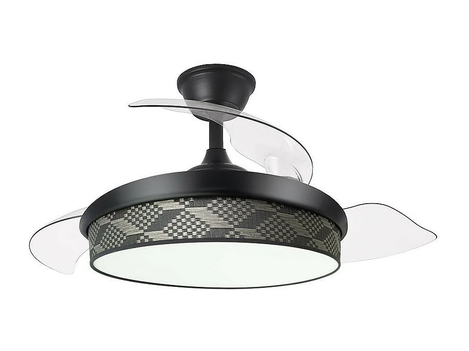Ventilateur DC MODA Noir Gris Télécommande Fonction Inverse FABRILAMP