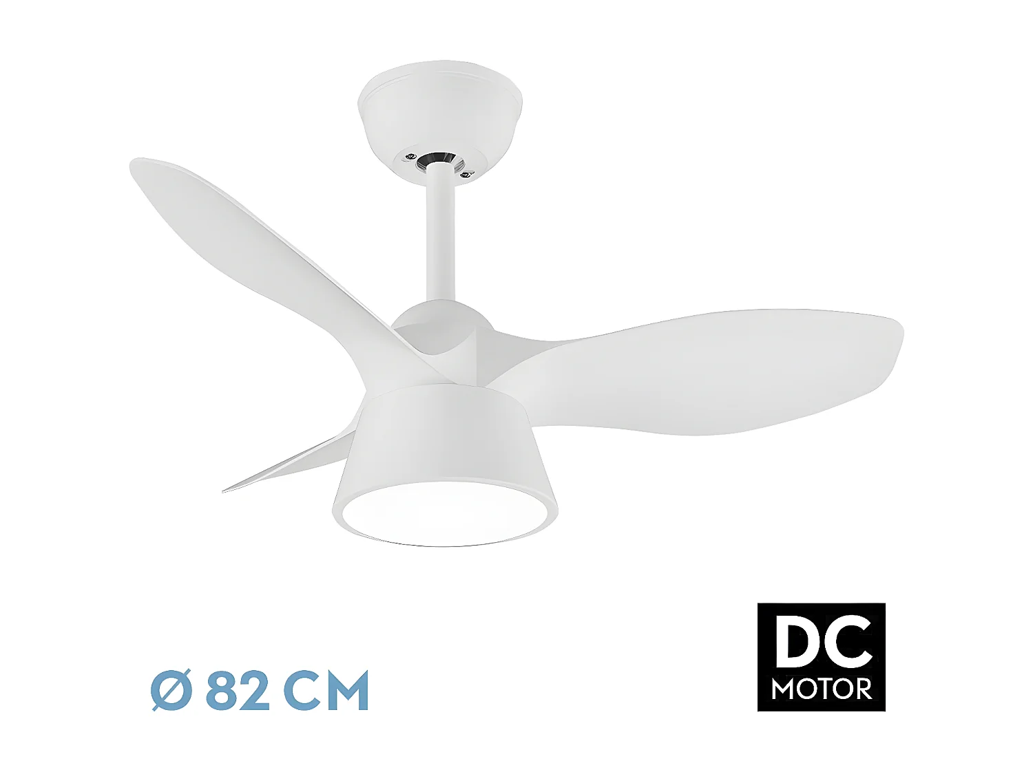 Ventilateur LED CUBICO DC blanc à 3 positions avec mémoire FABRILAMP