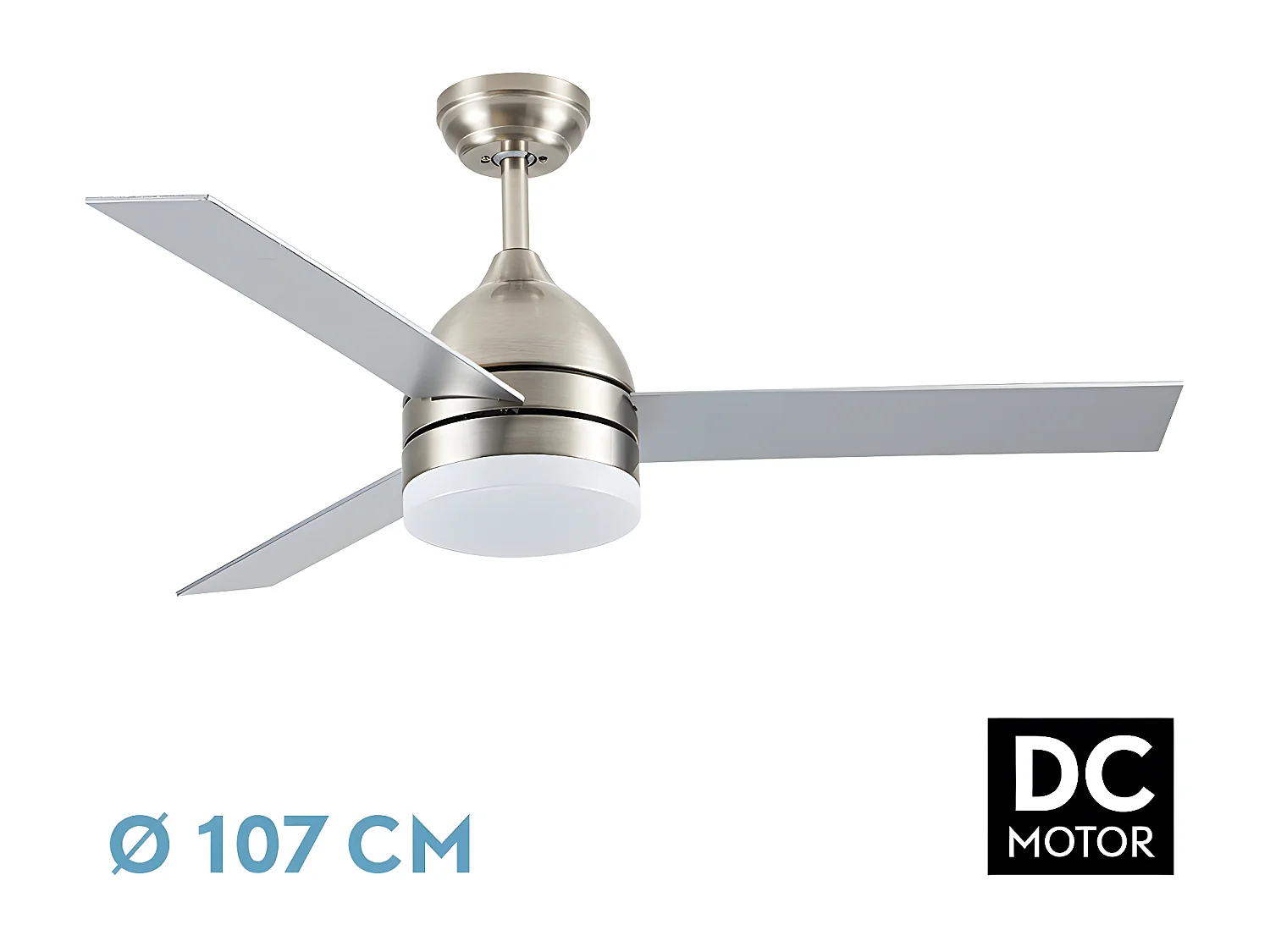 Ventilador Dc Legio Niquel Temperatura Regulable Mando Distancia