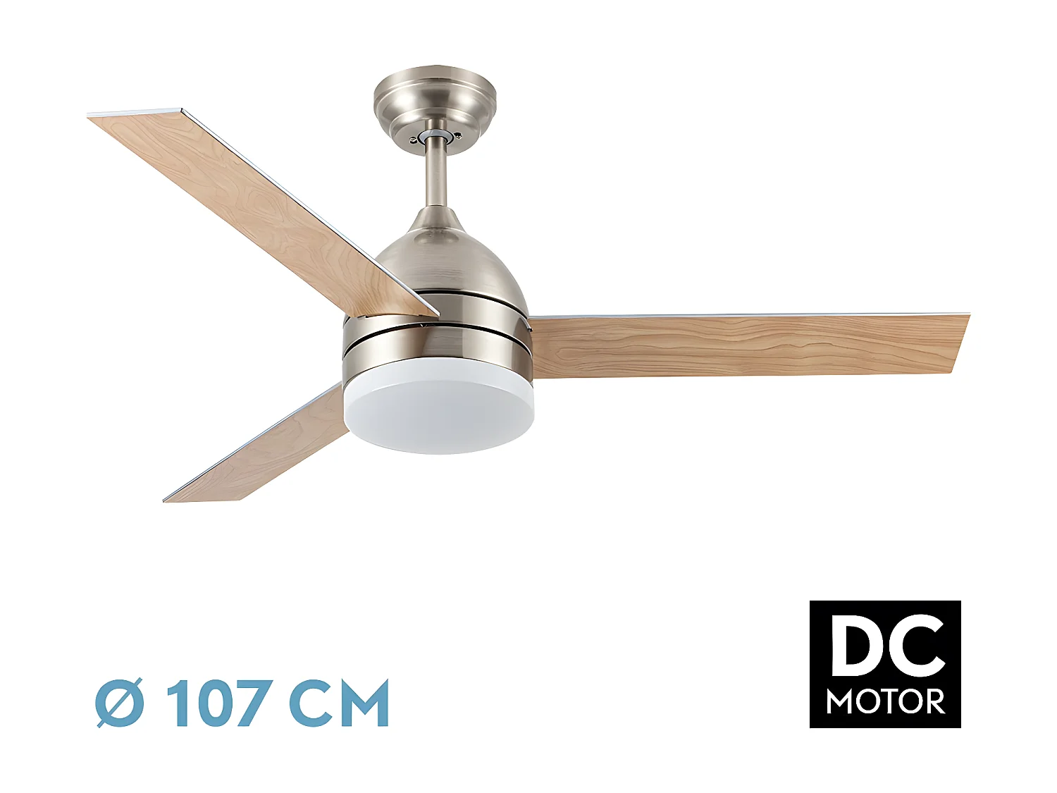 Ventilador Dc Legio Niquel Temperatura Regulable Mando Distancia