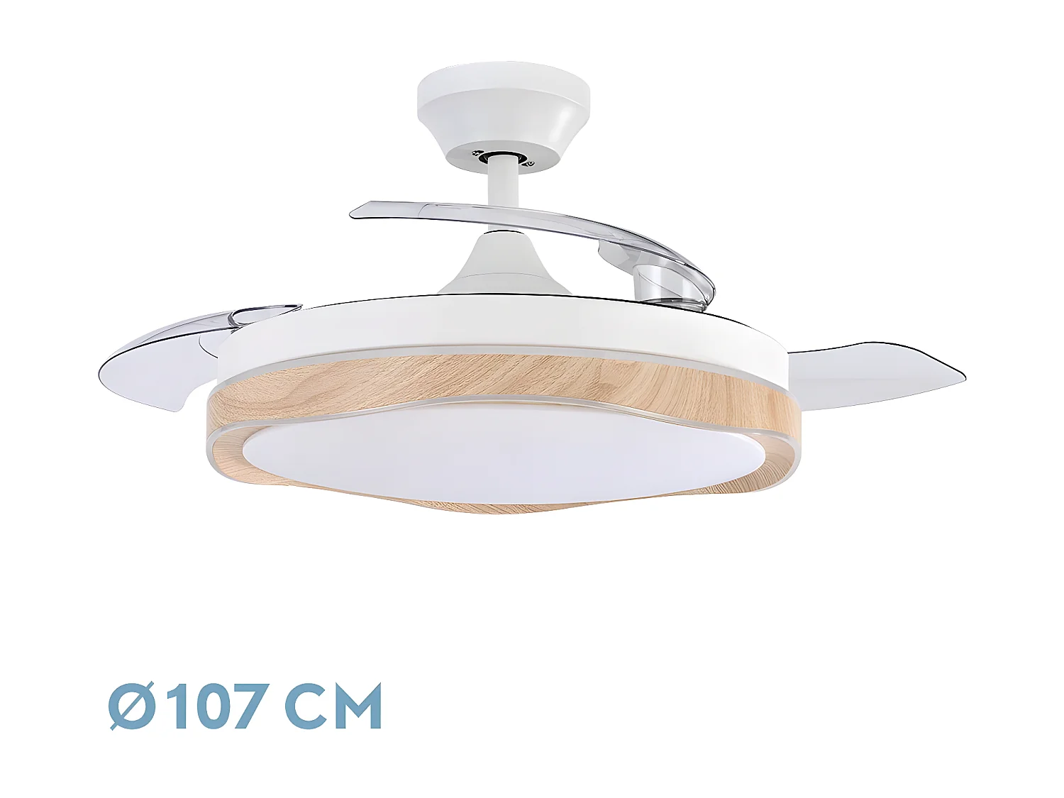 Ventilador Dc Blondi Blanco Led 3 Temperaturas Control Remoto