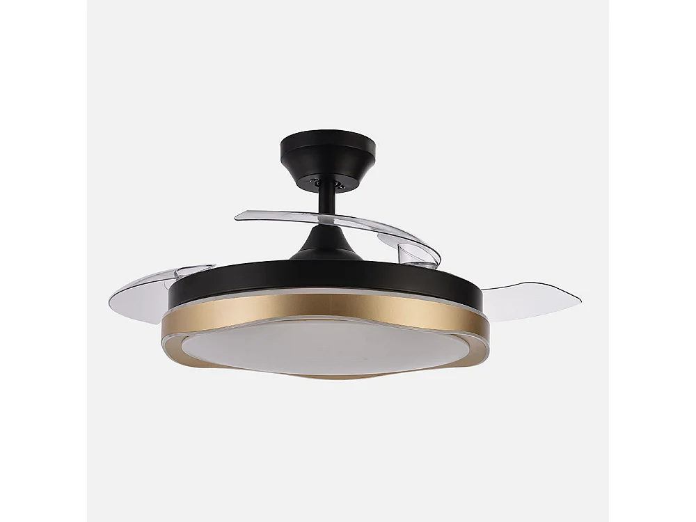 DC Fan BLONDI Black Gold LED 3 Température Télécommande FABRILAMP