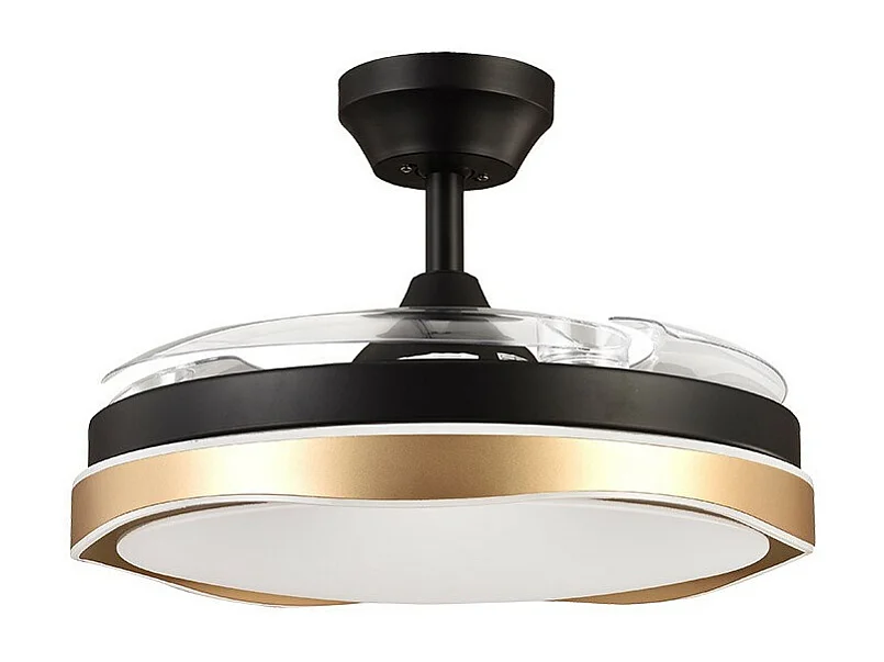 Ventilador Dc Blondi Negro Oro Led 3 Temperaturas Control Remoto