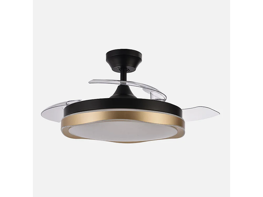 DC Fan BLONDI Black Gold LED 3 Température Télécommande FABRILAMP