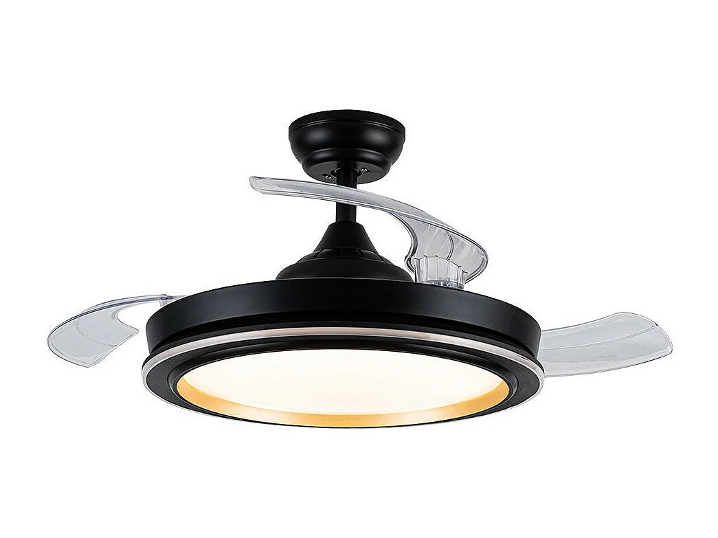 Ventilador Dc Picolo Negro Led Con Mando A Distancia Y Cct