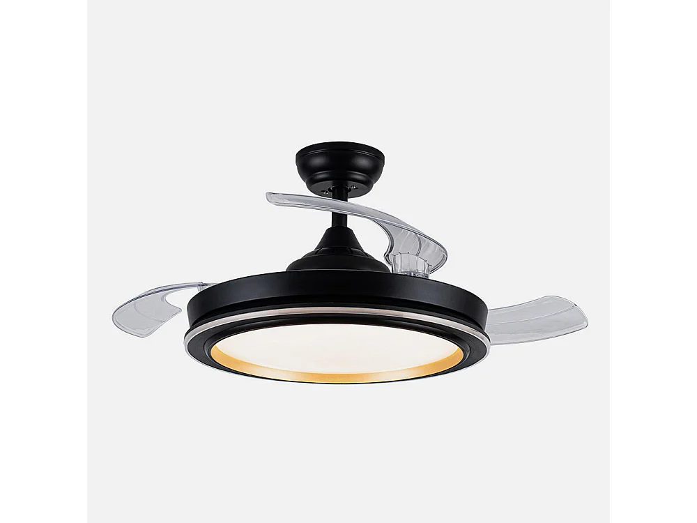 Ventilador Dc Picolo Negro Led Con Mando A Distancia Y Cct