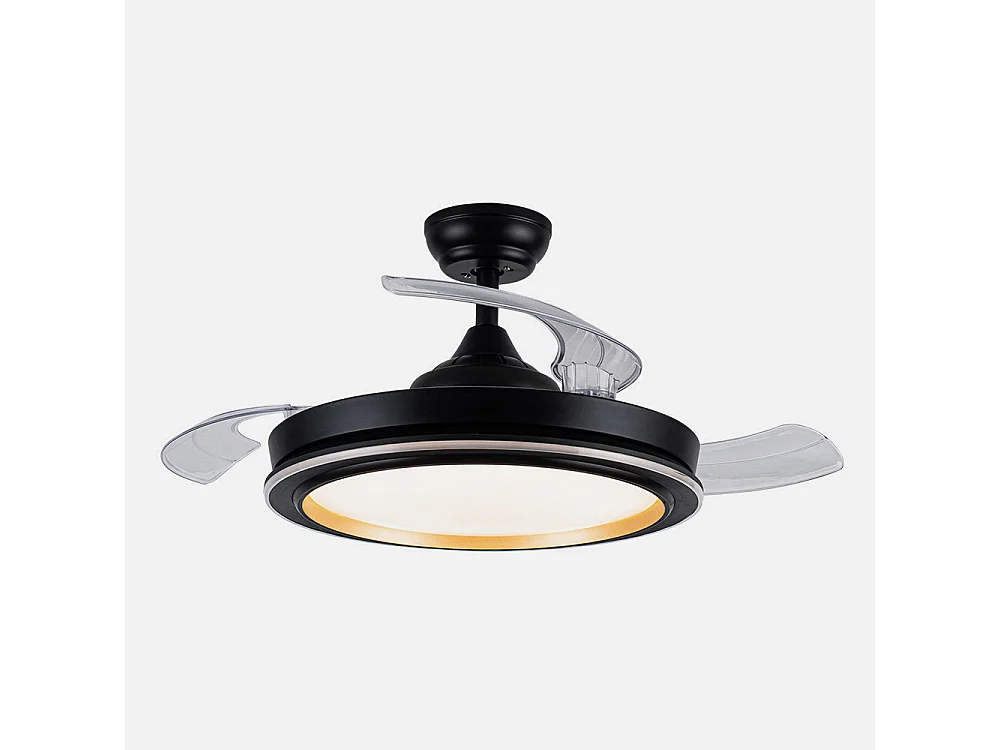 Ventilador Dc Picolo Negro Led Con Mando A Distancia Y Cct