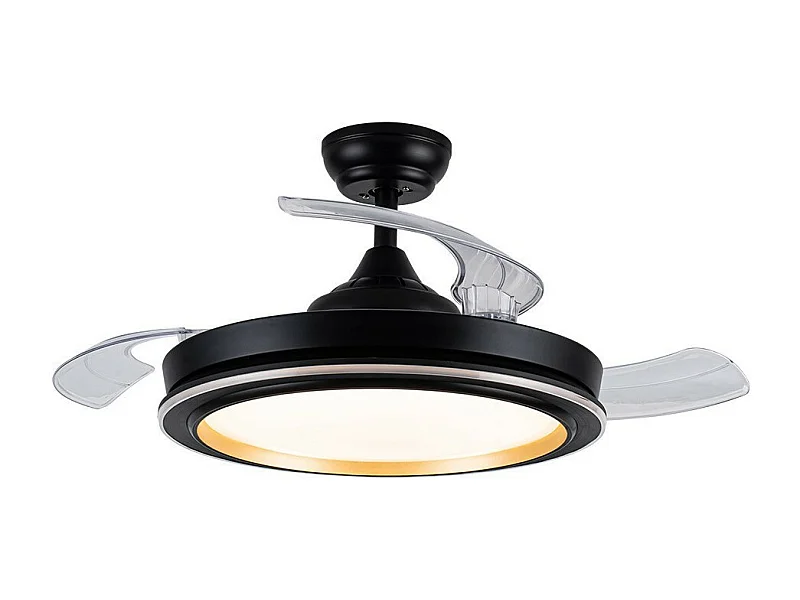 Ventilador Dc Picolo Negro Led Con Mando A Distancia Y Cct