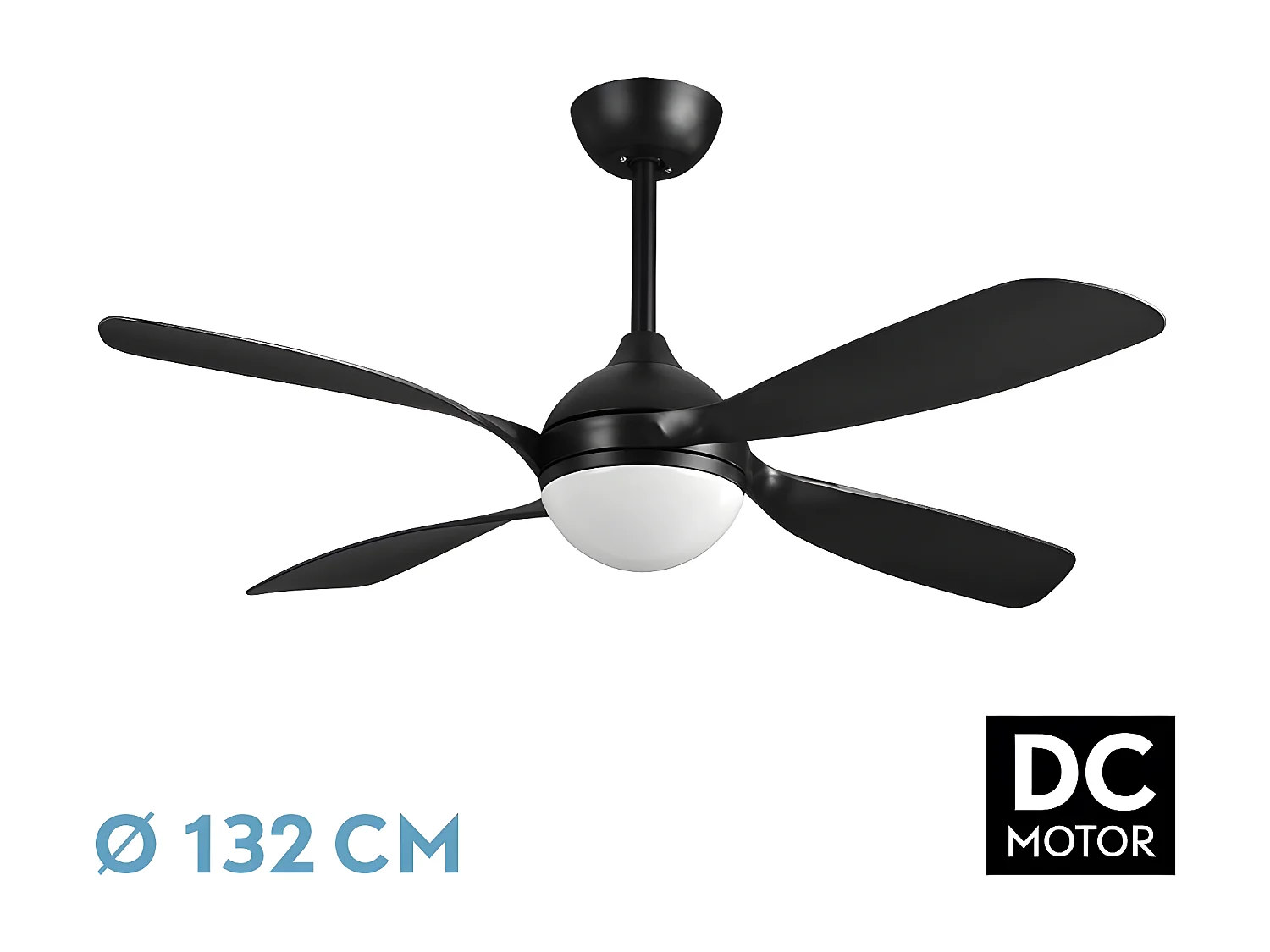 Ventilador Dc Livorno Negro Led Integrado Con Cct Y Temporizador
