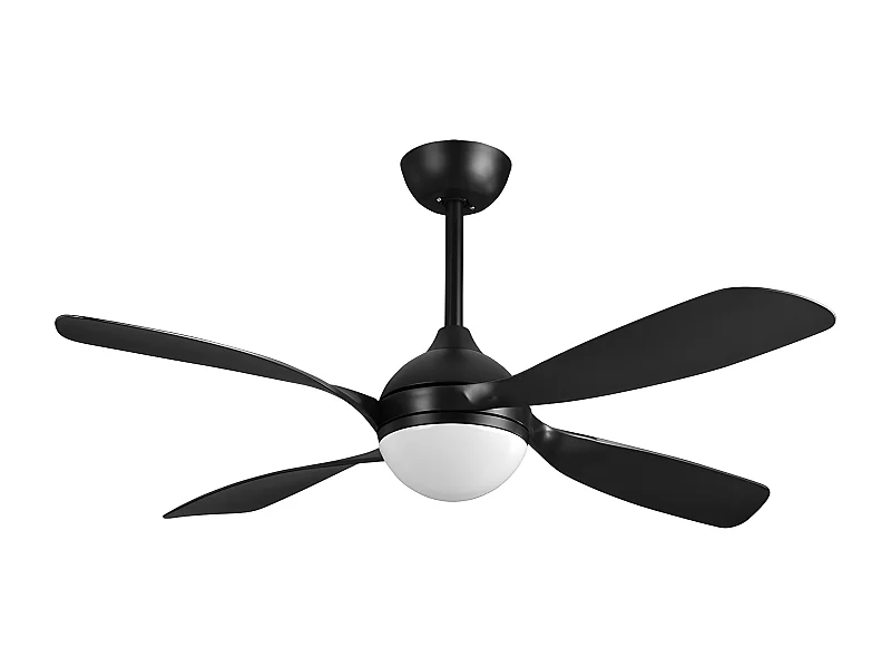 Ventilateur LED LIVORNO DC noir intégré avec CCT et minuterie FABRILAMP