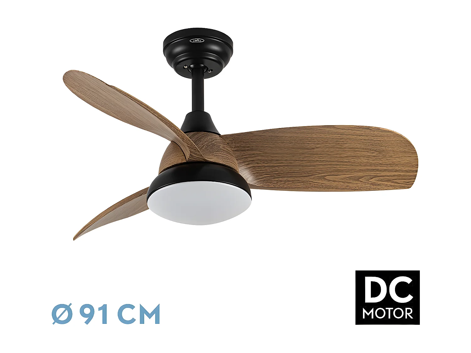 Ventilador Dc Atomo Madera Led Memoria Color Mando Distancia