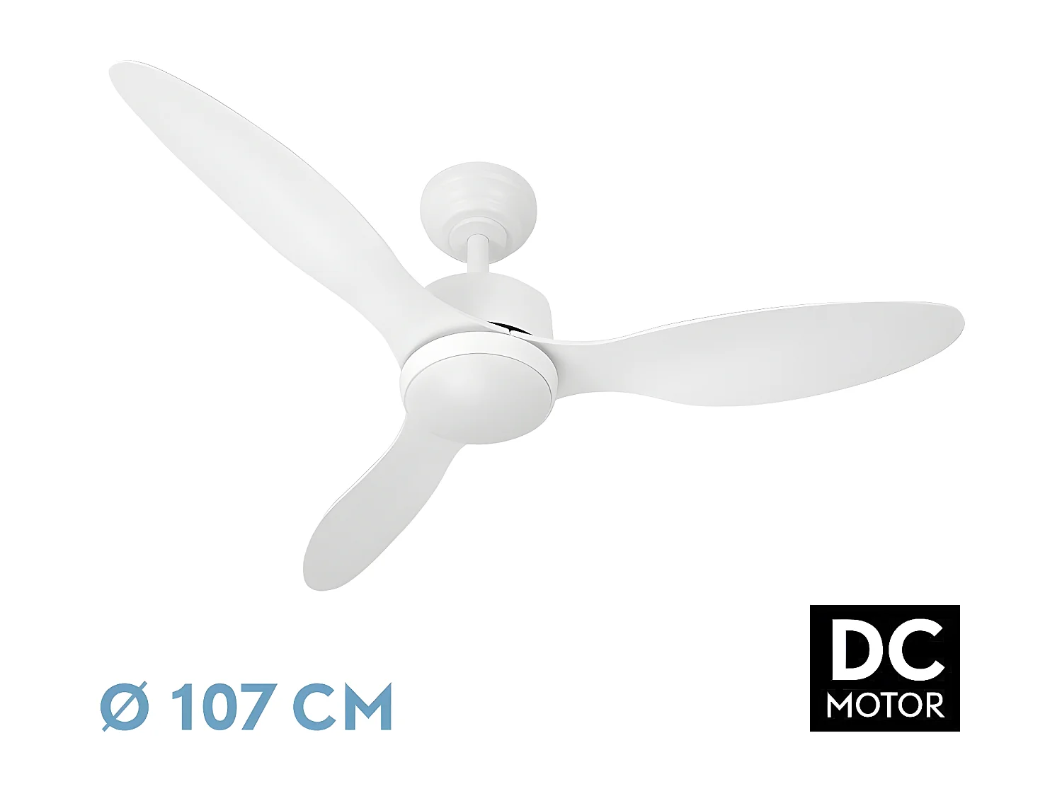 Ventilador Dc Serpa Blanco Led Dimable Y Cct Regulable