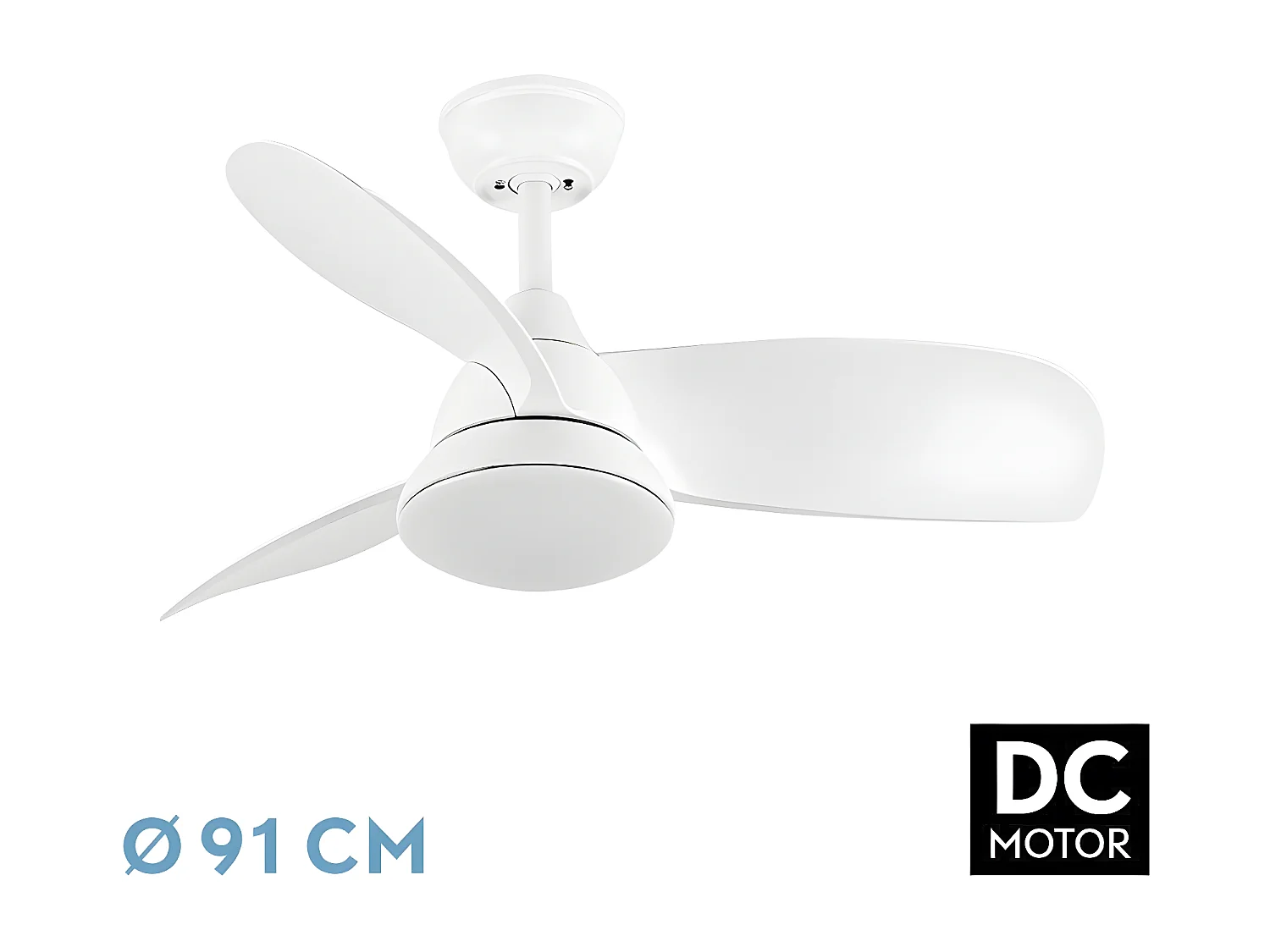 Ventilador Dc Atomo Blanco Led Memoria Color Mando Distancia