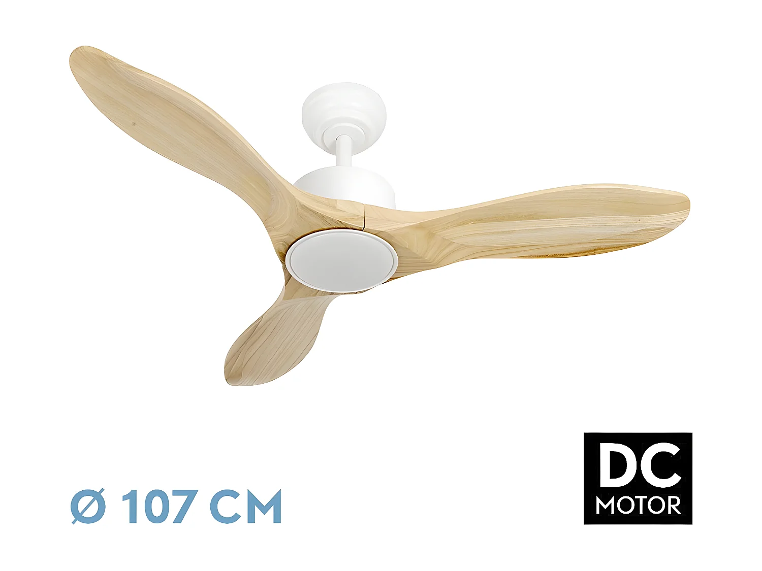 Ventilador Dc Segre Blanco Led Dimable Con Memoria Color