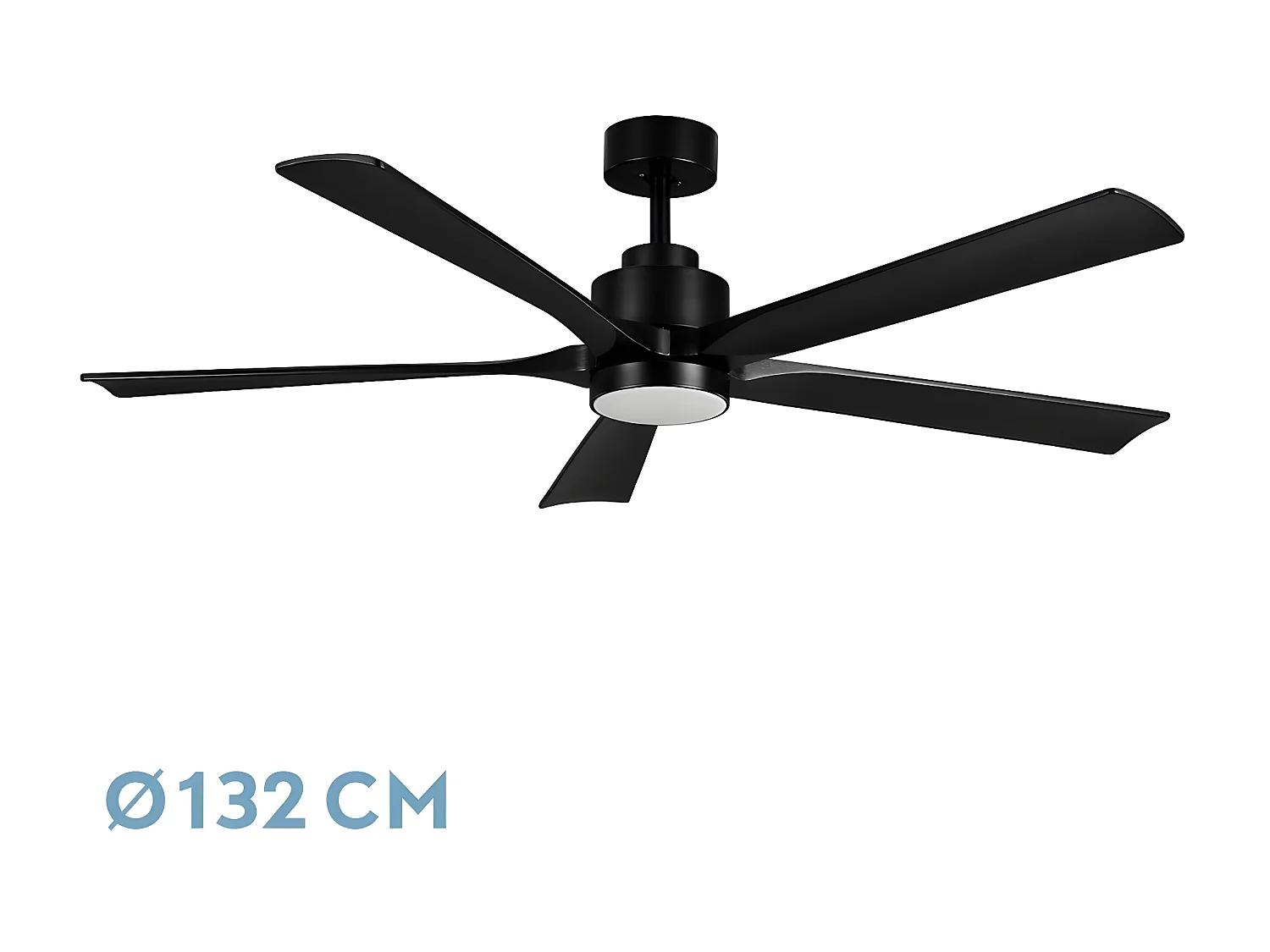 Ventilador Dc Cairo Negro Led Integrado Con 3 Posiciones