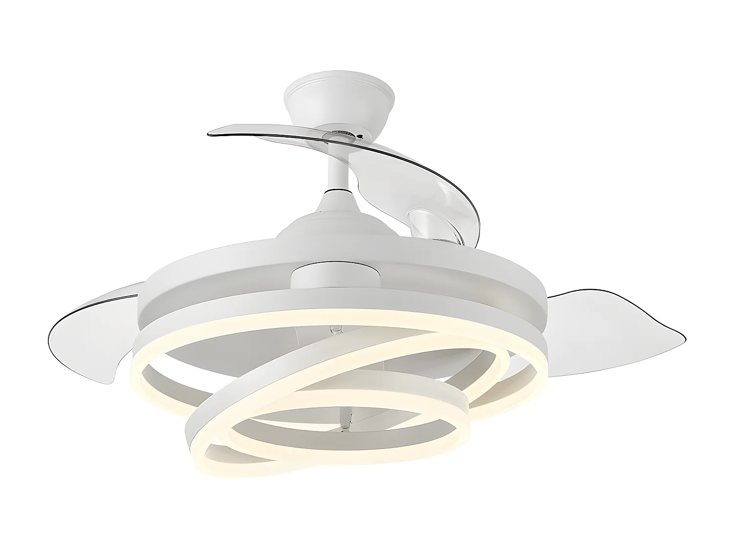 Ventilateur DC LED blanc KAI avec télécommande CCT réglable FABRILAMP