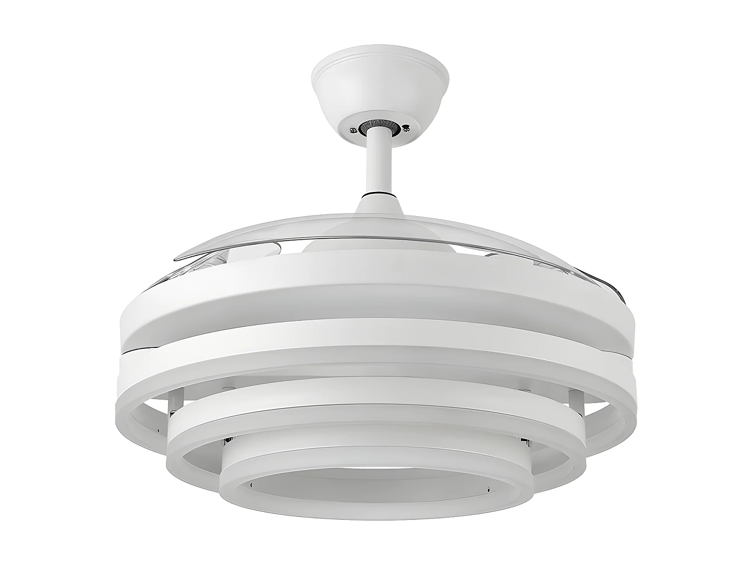 Ventilateur DC LED blanc KAI avec télécommande CCT réglable FABRILAMP