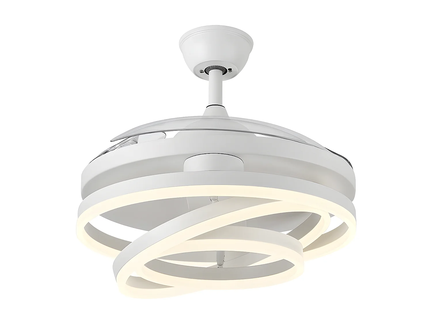 Ventilateur DC LED blanc KAI avec télécommande CCT réglable FABRILAMP