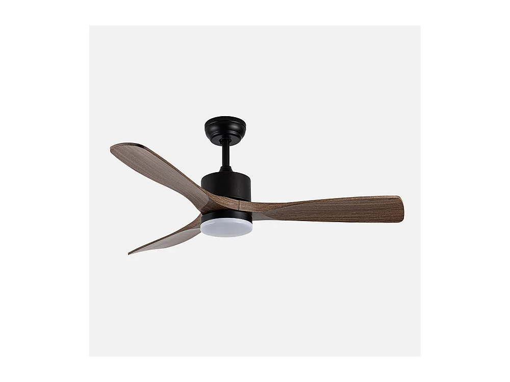 Ventilador Dc Azabache Negro Led 20w Con Temporizador