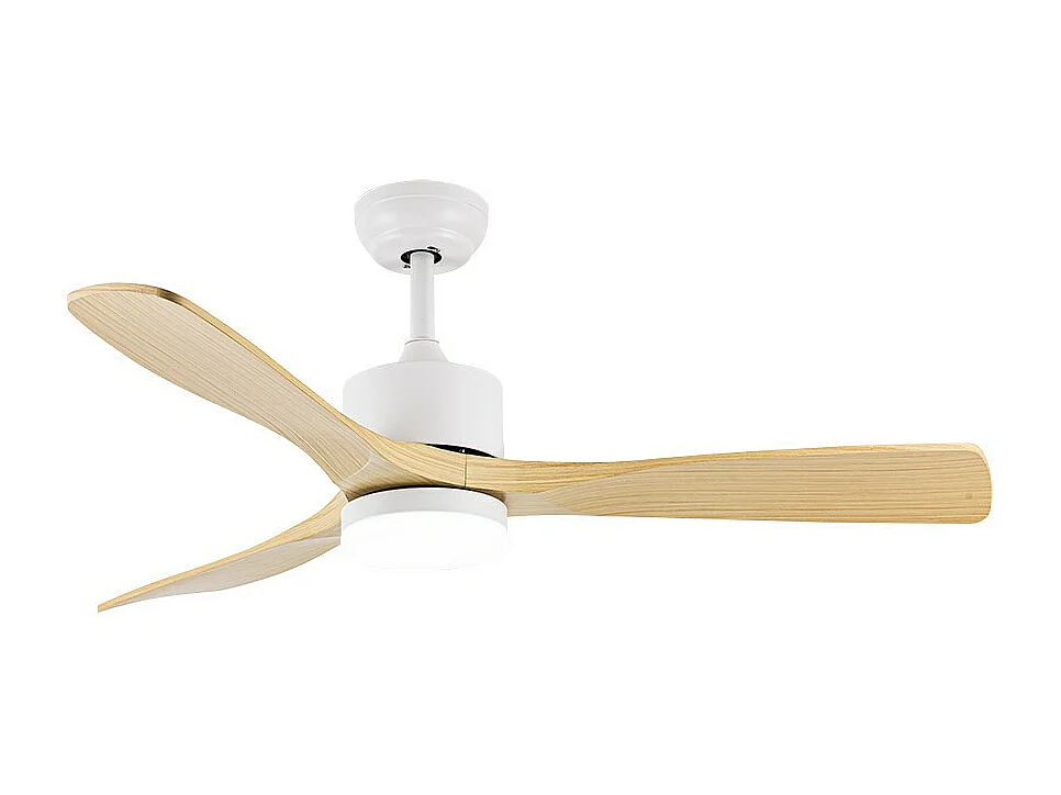 Ventilador Dc Azabache Blanco Led 20w Con Temporizador