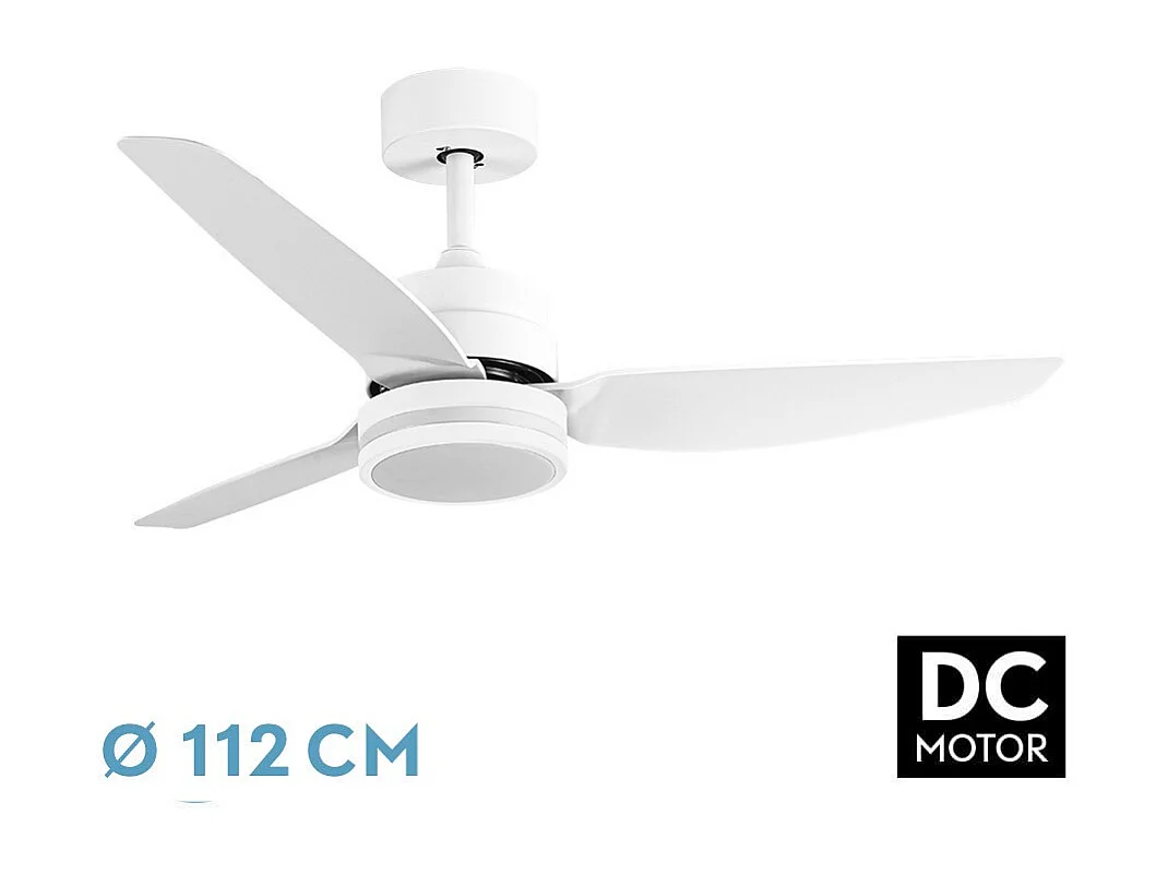 Ventilador Dc Jarama Blanco Led 20w  Con Mando A Distancia