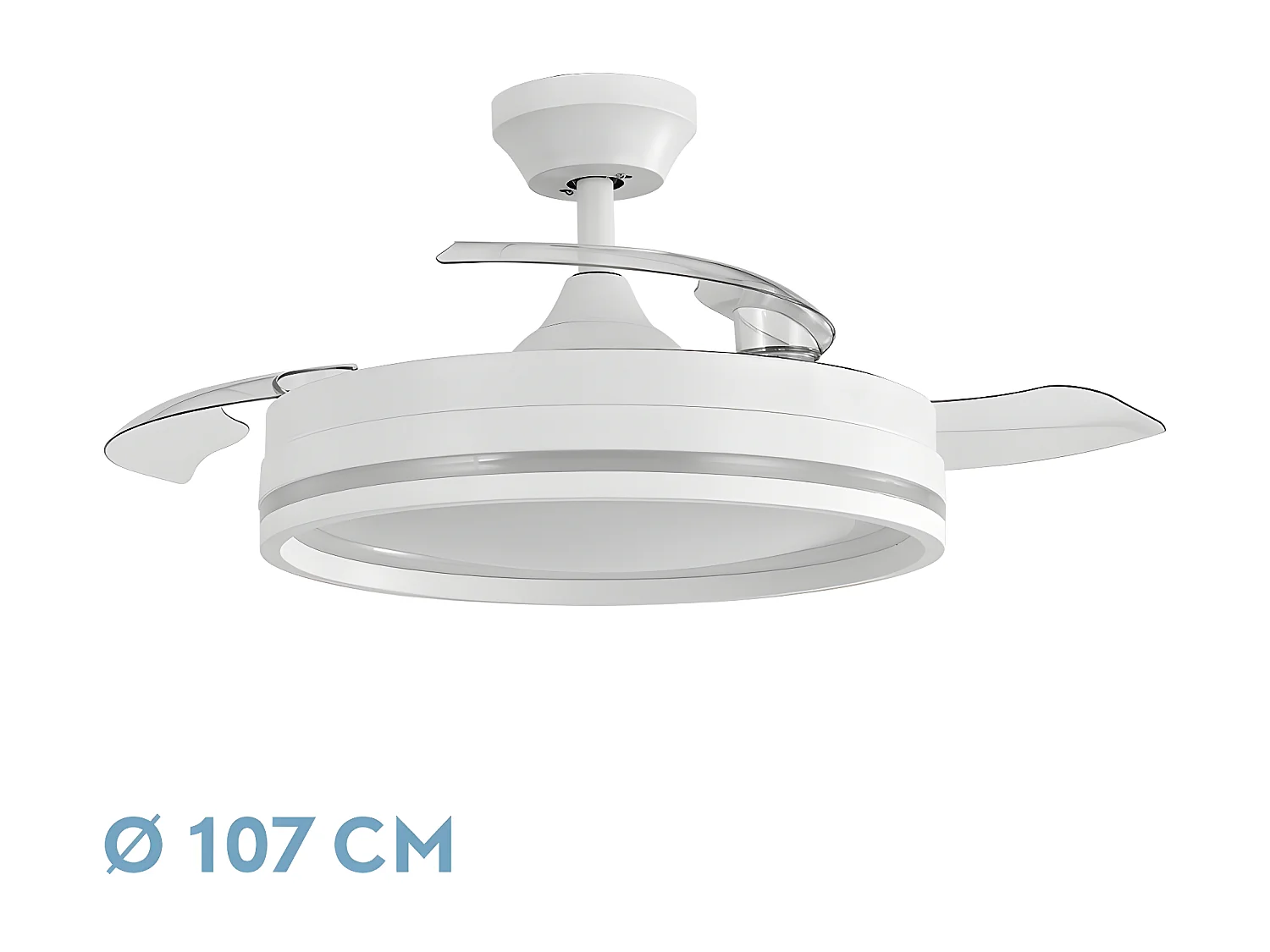 CERRATO Ventilateur DC Blanc Led 3 Températures avec Mémoire FABRILAMP