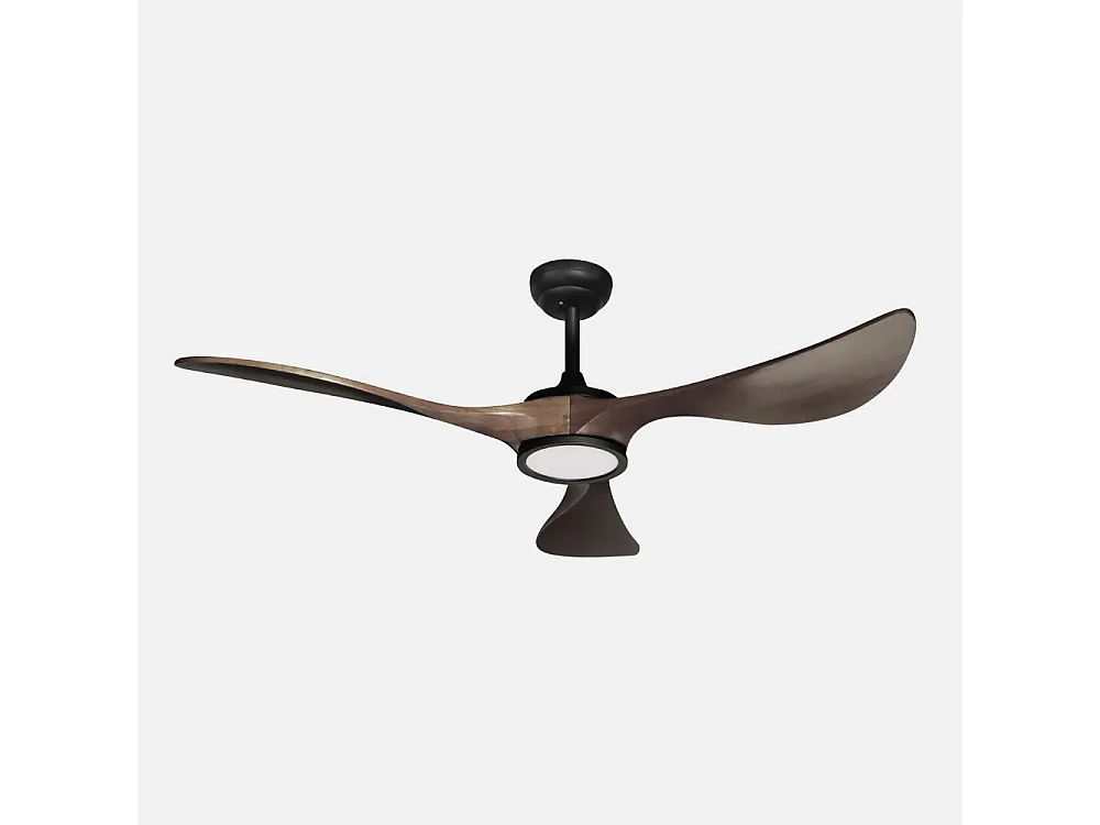 DC VIANA Ventilateur LED Noir Dimmable Intensité Mémoire Couleur FABRILAMP