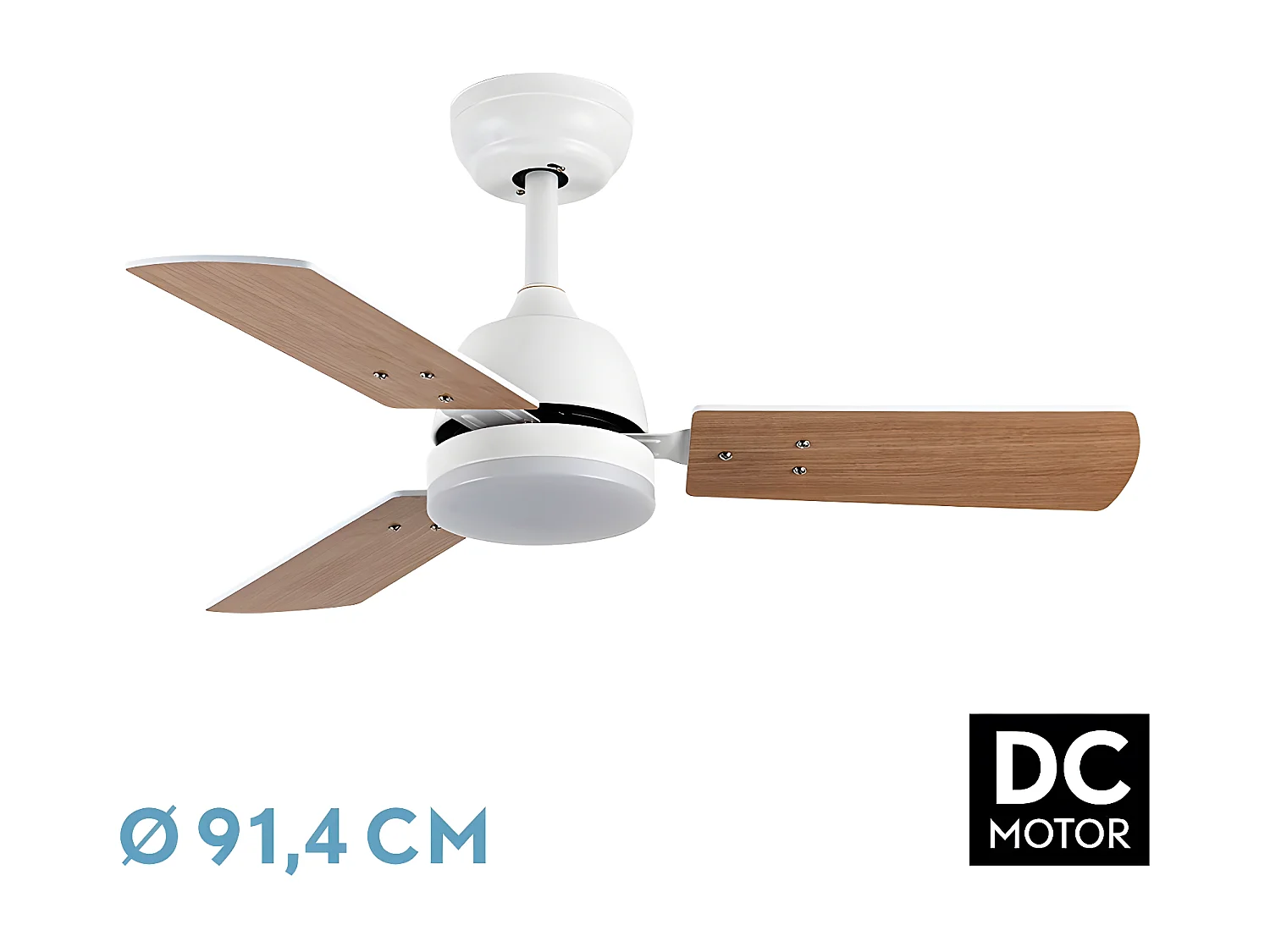 Ventilador Dc Portico Blanco Led 20w Control Remoto Con Memoria