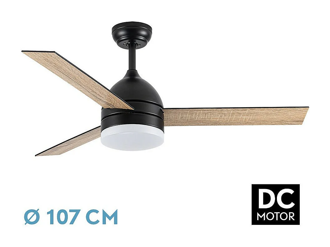 Ventilador Dc Legio Negro Temperatura Regulable Mando Distancia